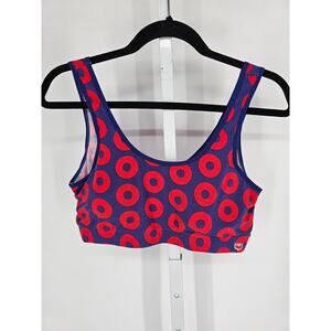 Sheath Womens Sz XXL Bralette Bra Blue Red Donut Dot Print